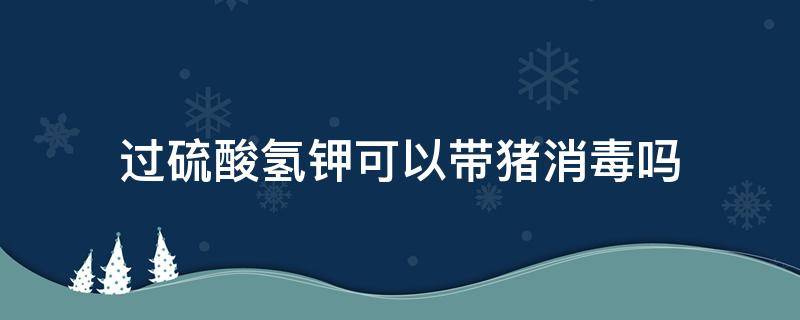 过硫酸氢钾可以带猪消毒吗 过硫酸钾消毒液能带猪消毒吗