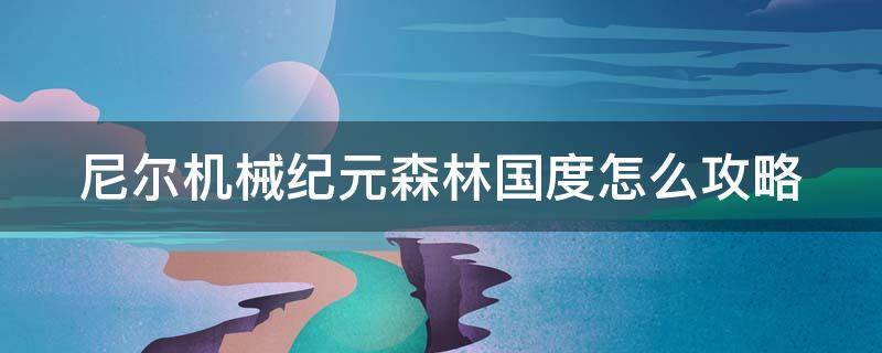 尼尔机械纪元森林国度怎么攻略（尼尔机械纪元森林国度怎么攻略的）