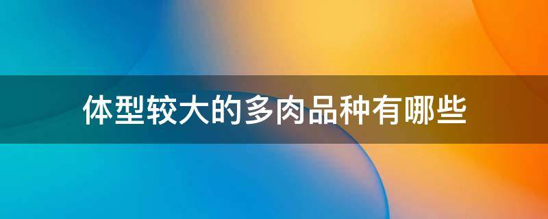 体型较大的多肉品种有哪些（多肉什么品种长得最大）