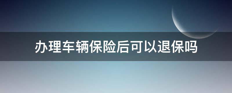 办理车辆保险后可以退保吗 车辆保险可以退保吗?