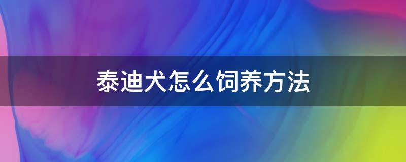 泰迪犬怎么饲养方法（泰迪犬的饲养方法?）