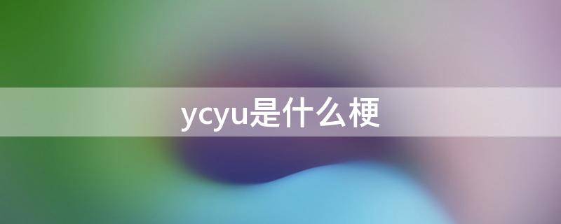 ycyu是什么梗（ycyu组合什么梗）