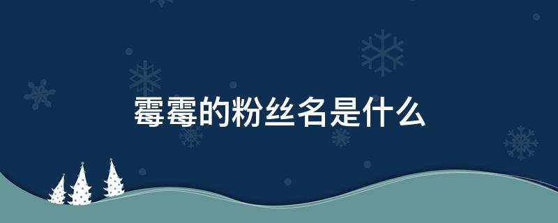 霉霉的粉丝名是什么（霉霉是谁粉丝）