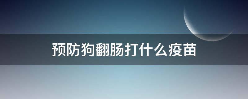 预防狗翻肠打什么疫苗 预防狗翻肠子打什么疫苗