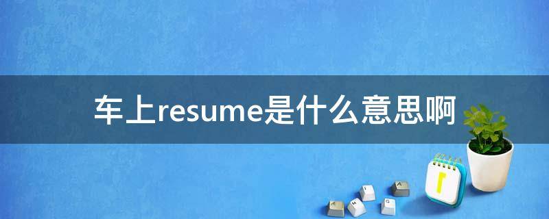 车上resume是什么意思啊（汽车上的resume）