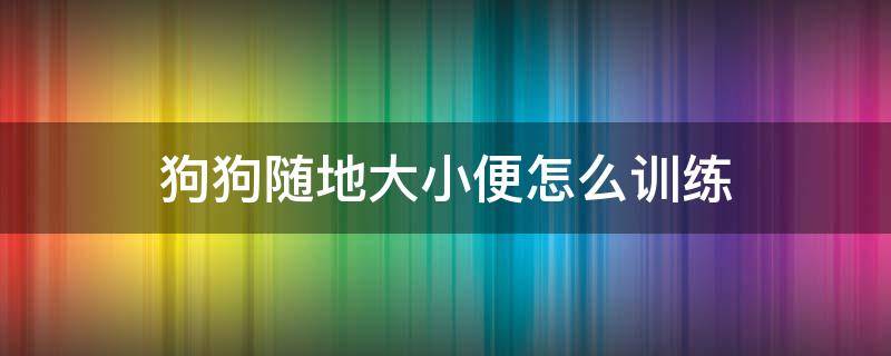 狗狗随地大小便怎么训练 小狗拉屎怎么训练