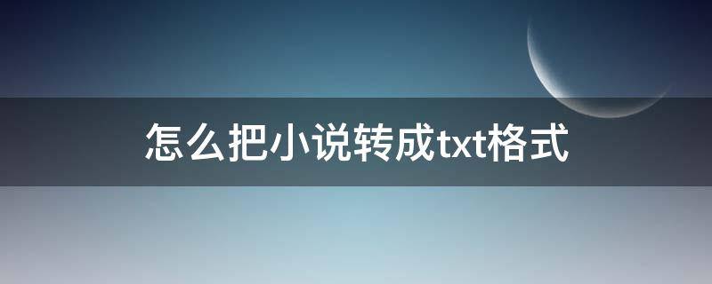 怎么把小说转成txt格式 如何将小说转换成txt格式
