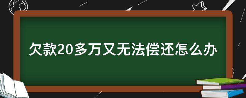 欠款20多万又无法偿还怎么办 欠了20万无力偿还怎么办