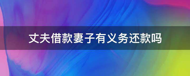 丈夫借款妻子有义务还款吗（妻子借的钱丈夫有责任还款还吗）