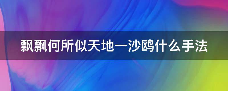 飘飘何所似天地一沙鸥什么手法（飘飘何所似天地一沙鸥的作者是）