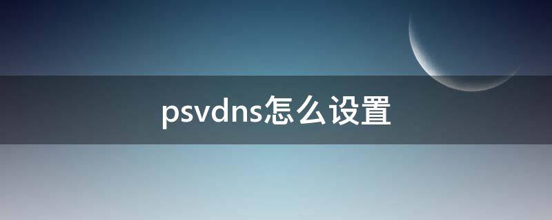 psvdns怎么设置 PSV设置