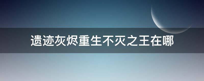 遗迹灰烬重生不灭之王在哪 遗迹灰烬重生不灭之王在哪里