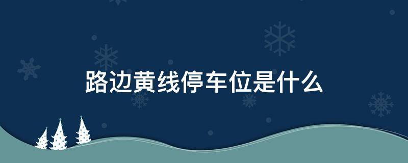 路边黄线停车位是什么 路边黄线停车