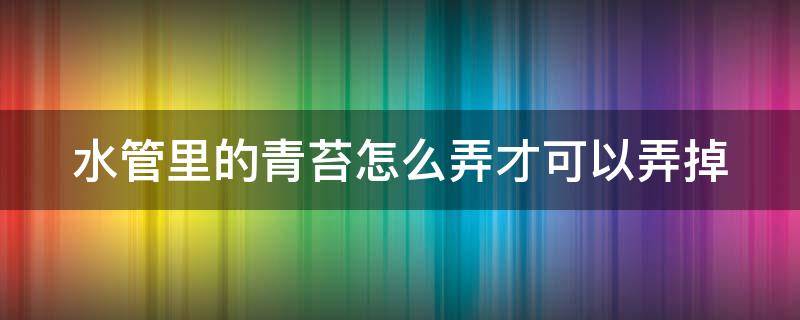 水管里的青苔怎么弄才可以弄掉（水管子里面的青苔怎么处理）