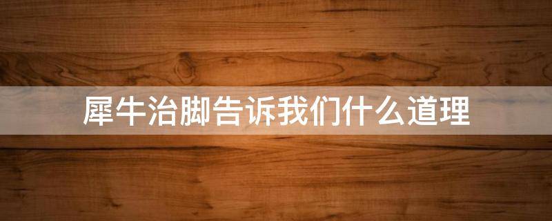 犀牛治脚告诉我们什么道理 读了犀牛治脚你明白了什么道理