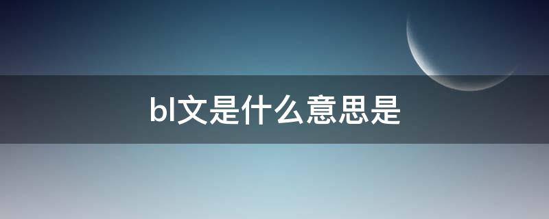 bl文是什么意思是