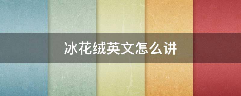 冰花绒英文怎么讲（冰花绒英语怎么说）
