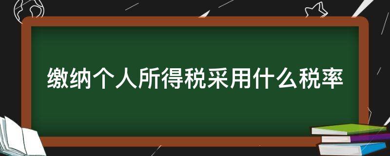 缴纳个人所得税采用什么税率 所得缴纳个人所得税采用什么税率