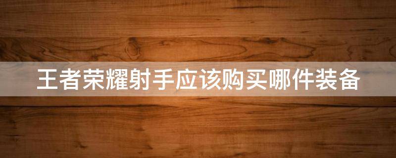 王者荣耀射手应该购买哪件装备（王者荣耀中射手应该购买哪件装备）