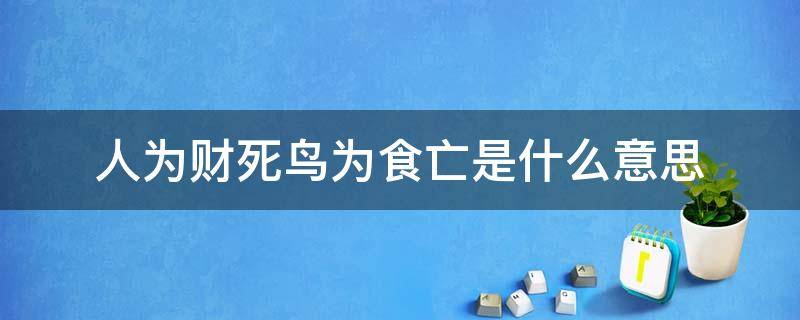 人为财死鸟为食亡是什么意思 人为财死鸟为食亡是什么意思呢人一晃就老了不过百年?