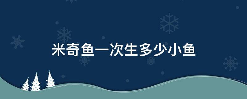 米奇鱼一次生多少小鱼（米奇多久生一次小鱼）