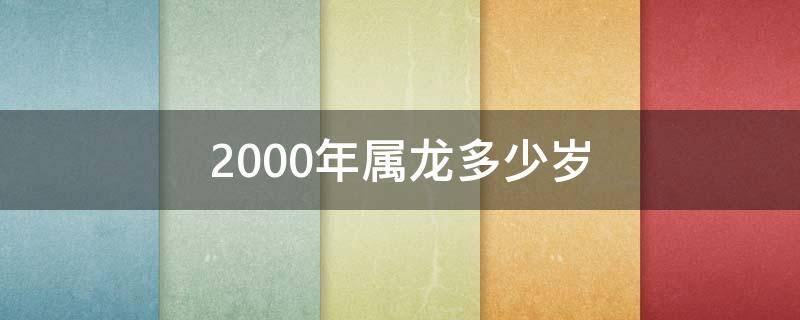 2000年属龙多少岁 2000年出生的今年几岁属龙