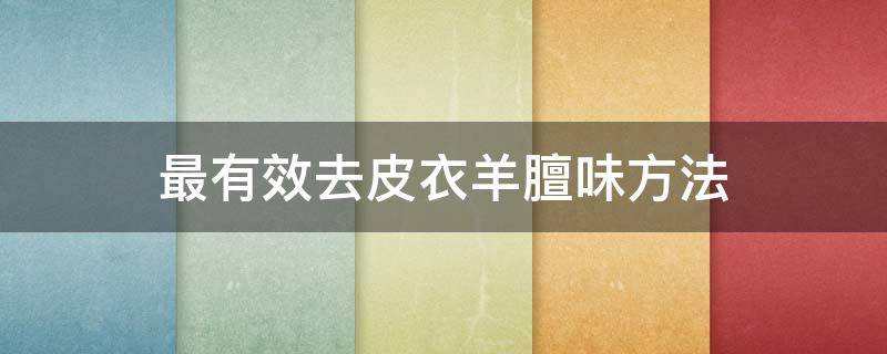 最有效去皮衣羊膻味方法（最有效去皮衣羊膻味方法五菱宏光miniev车底电渑护板）