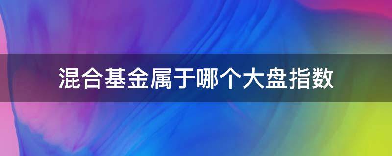 混合基金属于哪个大盘指数（混合型基金看哪个大盘）