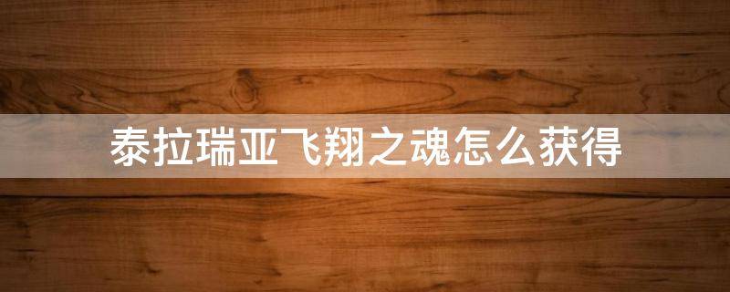 泰拉瑞亚飞翔之魂怎么获得 泰拉瑞亚里飞翔之魂怎么得