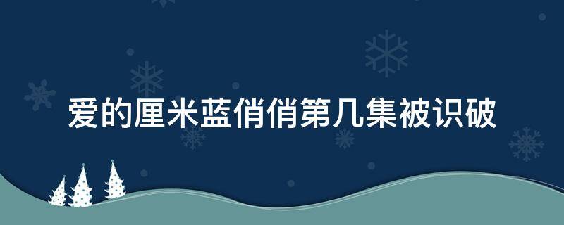 爱的厘米蓝俏俏第几集被识破（爱的厘米1-46集介绍蓝俏俏）