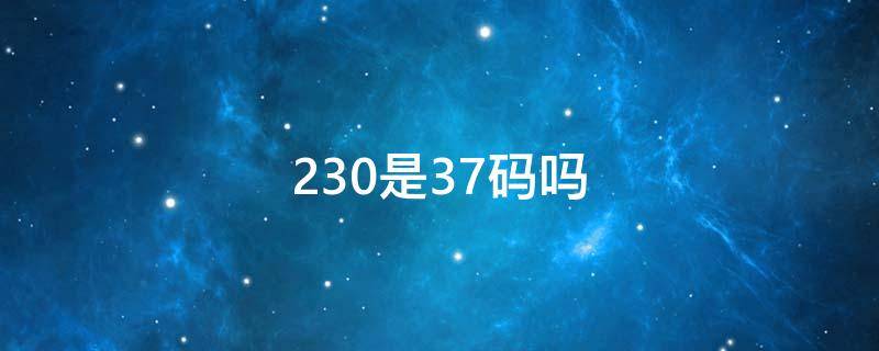 230是37码吗（230是38码吗）