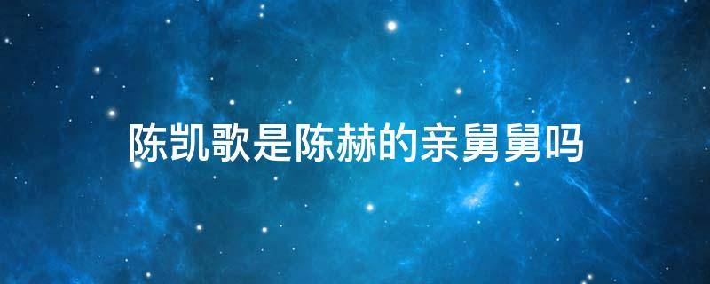 陈凯歌是陈赫的亲舅舅吗 陈凯歌是陈赫的什么亲戚