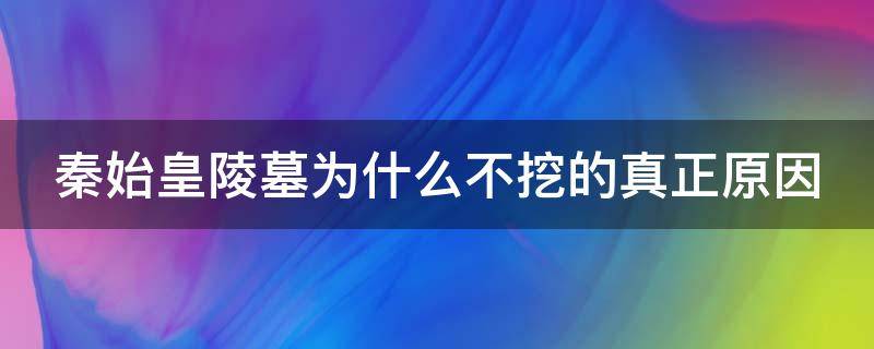 秦始皇陵墓为什么不挖的真正原因（秦始皇陵墓为什么不挖的真正原因新闻）