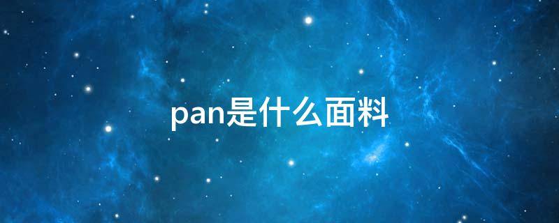 pan是什么面料（spandex是什么面料）