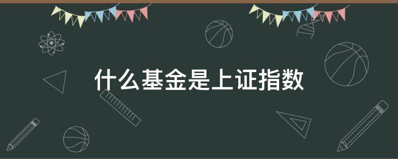 什么基金是上证指数 上证指数是哪个基金
