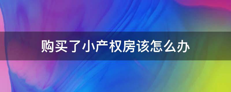 购买了小产权房该怎么办 我买了小产权房怎么办