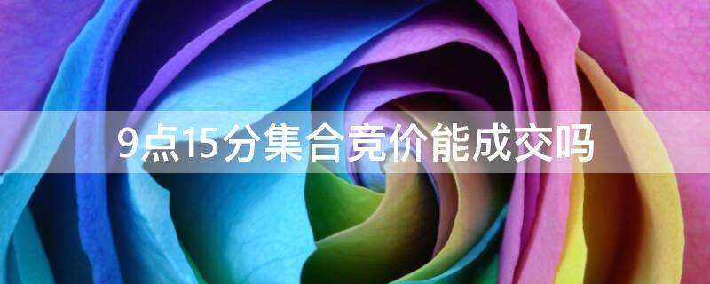 9点15分集合竞价能成交吗（9点15分的集合竞价成交吗）