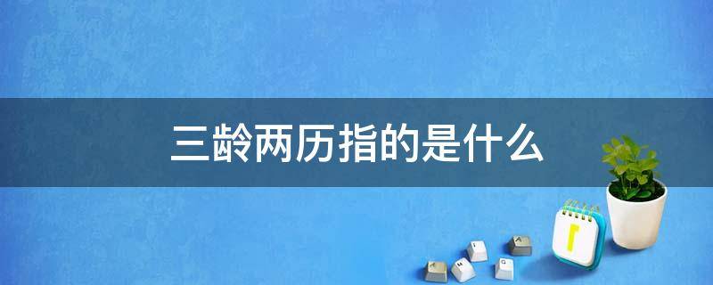 三龄两历指的是什么 三龄两历的内容是什么