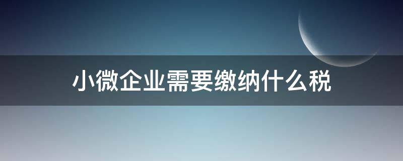 小微企业需要缴纳什么税 小微企业需要缴纳的税种