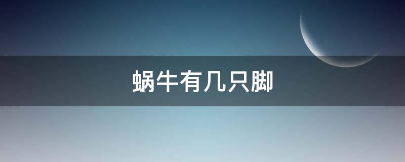蜗牛有几只脚 小蜗牛有几只脚