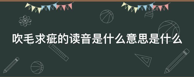 吹毛求疵的读音是什么意思是什么（吹毛求疵怎么读音是什么）