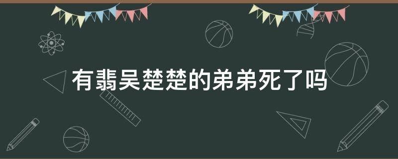 有翡吴楚楚的弟弟死了吗 有翡吴楚楚的弟弟死了没