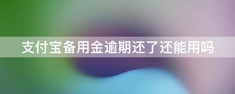 支付宝备用金逾期还了还能用吗 支付宝备用金逾期还了还能用吗