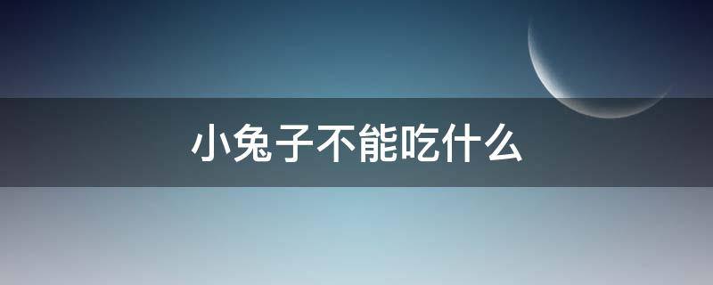 小兔子不能吃什么（小兔子不能吃什么叶子）