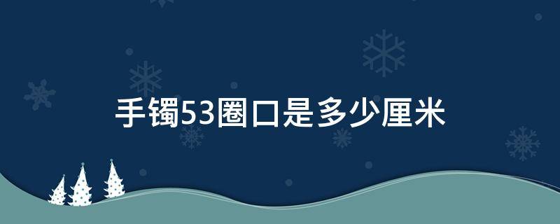 手镯53圈口是多少厘米（手镯53圈口是多少厘米的手链）