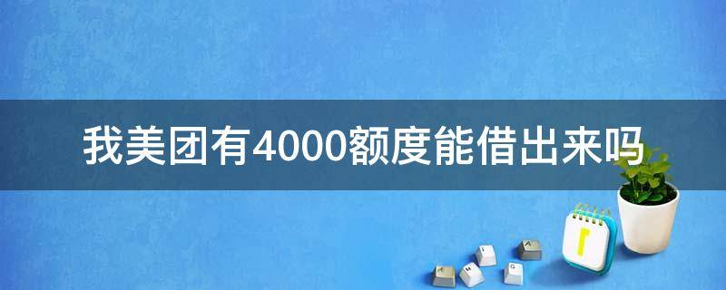 我美团有4000额度能借出来吗（美团借钱显示有4000额度）