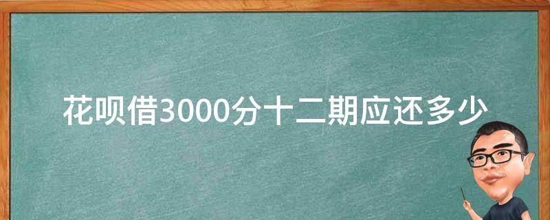 花呗借3000分十二期应还多少 支付宝花呗借3000元分十二期还得还多少