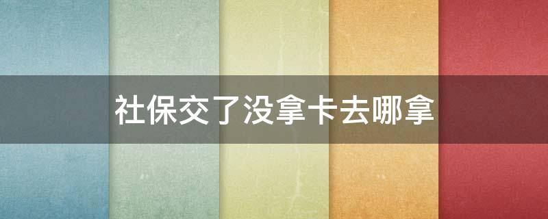社保交了没拿卡去哪拿（交了社保卡去哪里拿卡）