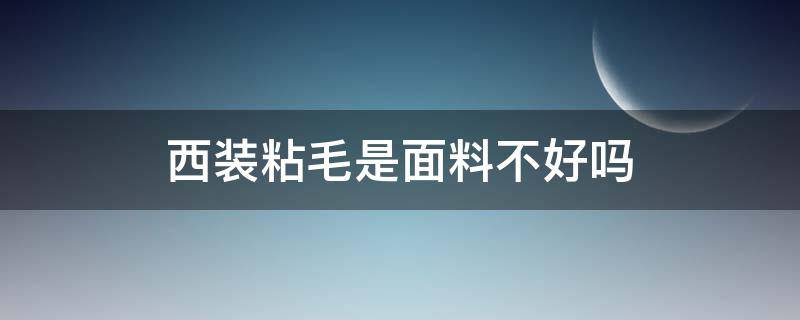 西装粘毛是面料不好吗（西装面料容易粘毛吗）