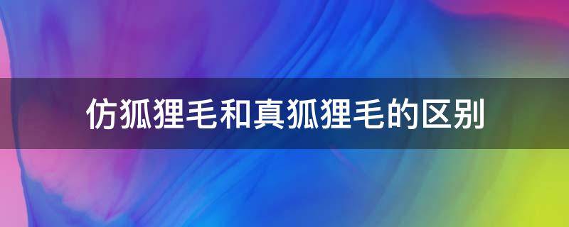 仿狐狸毛和真狐狸毛的区别（真狐狸毛和假狐狸毛区别）